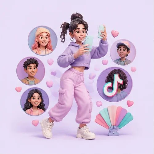TikTok creators and followers illustration